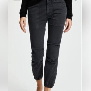 Nili Lotan Women's Cropped French Jogger Ankle Military Pants Black Size 2